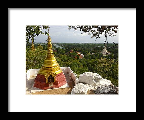 Ancient City Of Mandalay Framed Print featuring the photograph View over Ancient City of Mandalay Aungmyaythazan from Mandalay Hill Mandalay Burma by PIXELS XPOSED Ralph A Ledergerber Photography