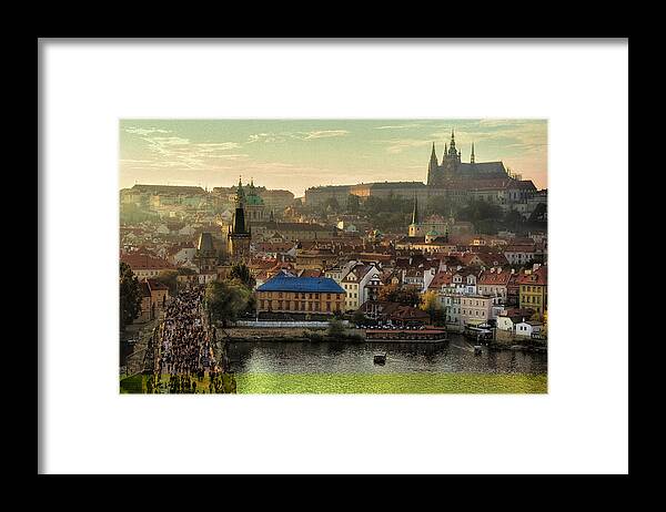 Tranquility Framed Print featuring the photograph View Over The Charles Bridge, Prague by Image By Ian Carroll (aka icypics)