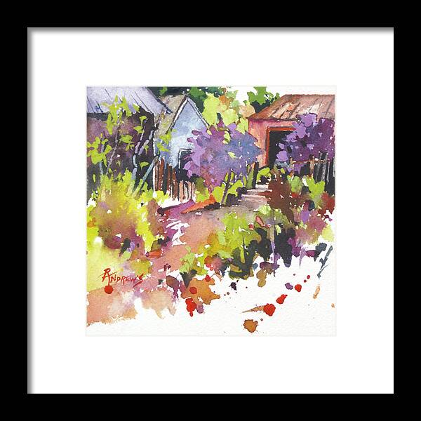 Village Framed Print featuring the painting Village Life 3 by Rae Andrews