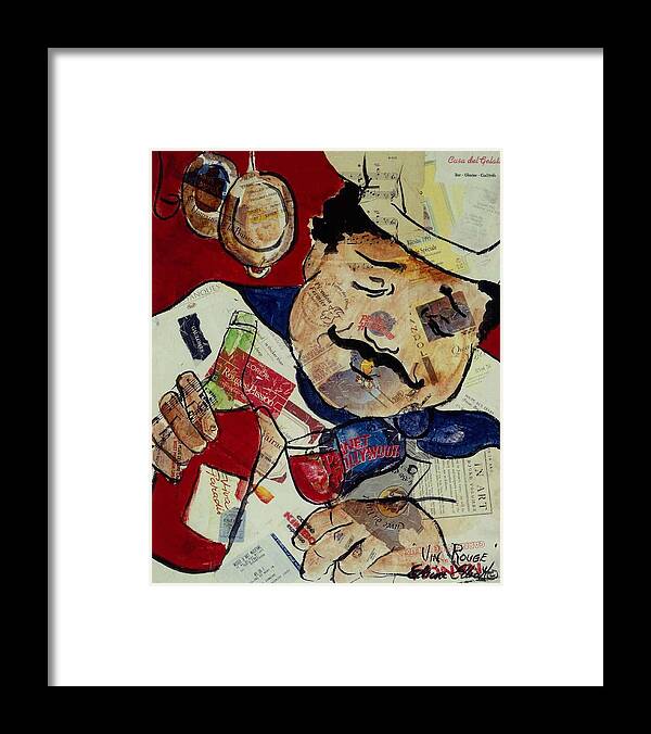 Chef Framed Print featuring the painting Vin Rouge by Elaine Elliott