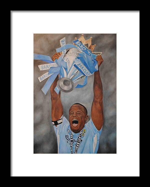 Vincent Kompany Framed Print featuring the painting Vincent Kompany by David Dunne