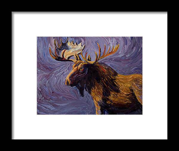 Oil Framed Print featuring the painting Vincent Van Moose by Mary Giacomini