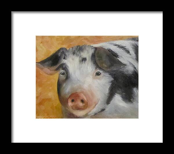 Pig Framed Print featuring the painting Vindicator Pig Painting by Cheri Wollenberg