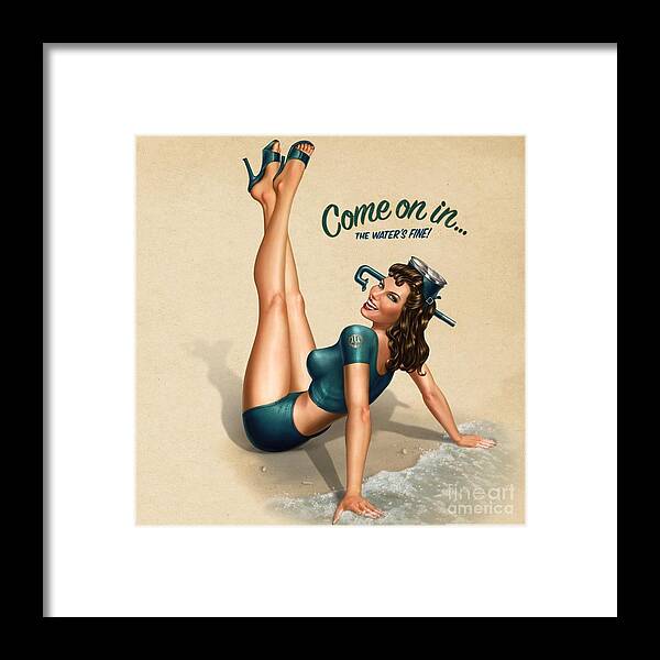 Vintage Framed Print featuring the photograph Vintage 1940's German Pin Up by Action