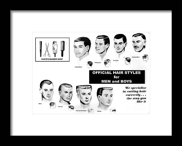Vintage Framed Print featuring the photograph Vintage Barber Haircut Poster by Action Vintage Framed Print featuring the photograph Vintage Barber Haircut Poster by Action
