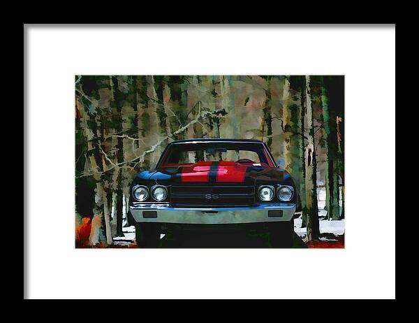 Chevelle Framed Print featuring the photograph Vintage Car Art Chevy Chevelle SS Watercolor by Lesa Fine