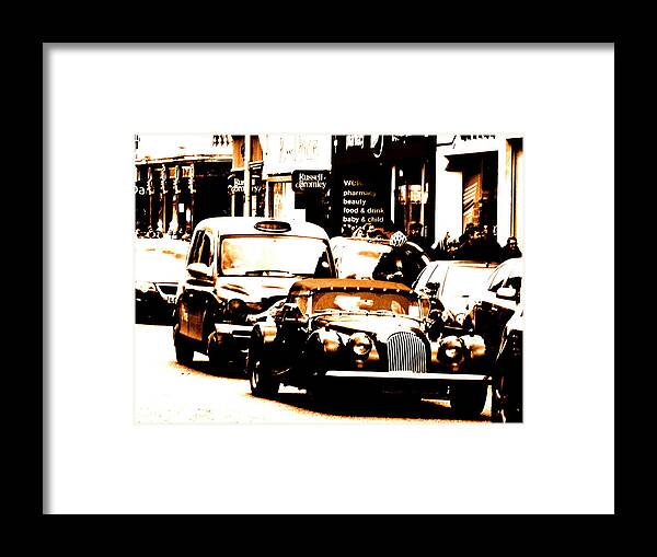 London Framed Print featuring the photograph Vintage Car in London by Funkpix Photo Hunter