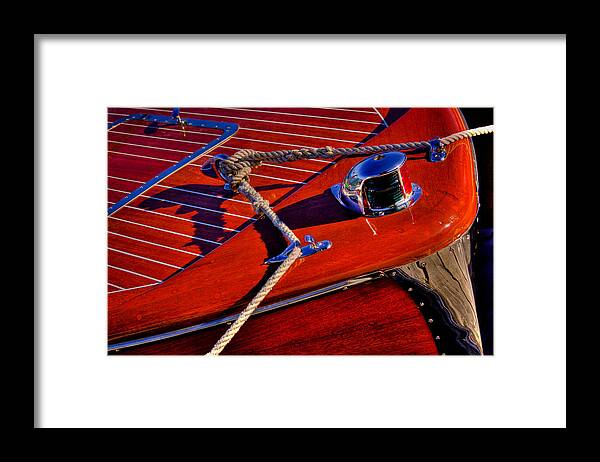 Hdr Framed Print featuring the photograph Vintage Chris Craft Boat by David Patterson