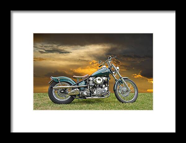 Art Framed Print featuring the photograph Vintage Harley Knuckle Head by Dave Koontz