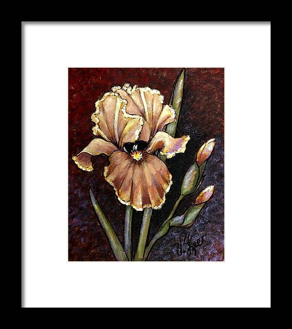 Iris Framed Print featuring the painting Vintage Iris by VLee Watson