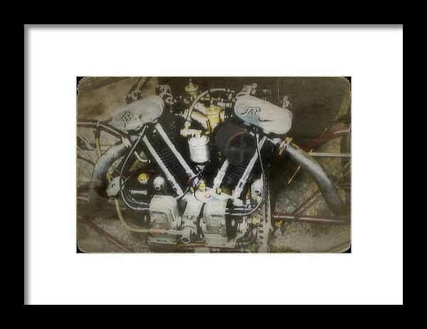 Jap Framed Print featuring the photograph Vintage JAP Motorcycle Engine by John Colley