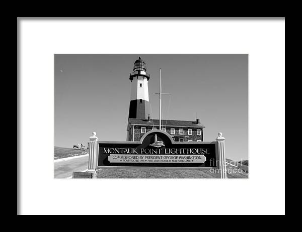 Vintage Looking Montauk Lighthouse Framed Print featuring the photograph Vintage Looking Montauk Lighthouse by John Telfer