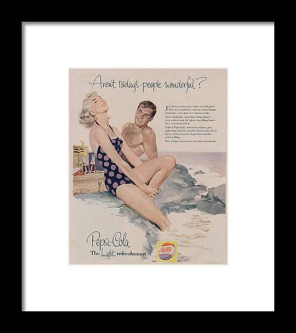 Advert Framed Print featuring the photograph Vintage Pepsi Cola Advert by Georgia Clare