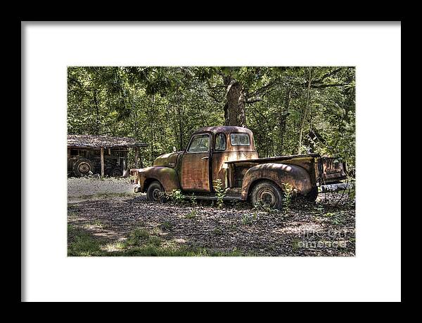 Chevrolet Framed Print featuring the photograph Vintage Rust by Benanne Stiens