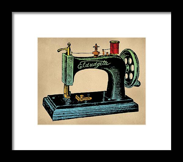 Vintage Sewing Machine Illustration Sticker by Flo Karp - Fine Art