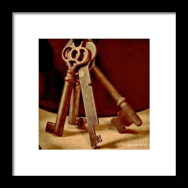 Keys Framed Print featuring the photograph Vintage Skeleton Keys I by Lesa Fine