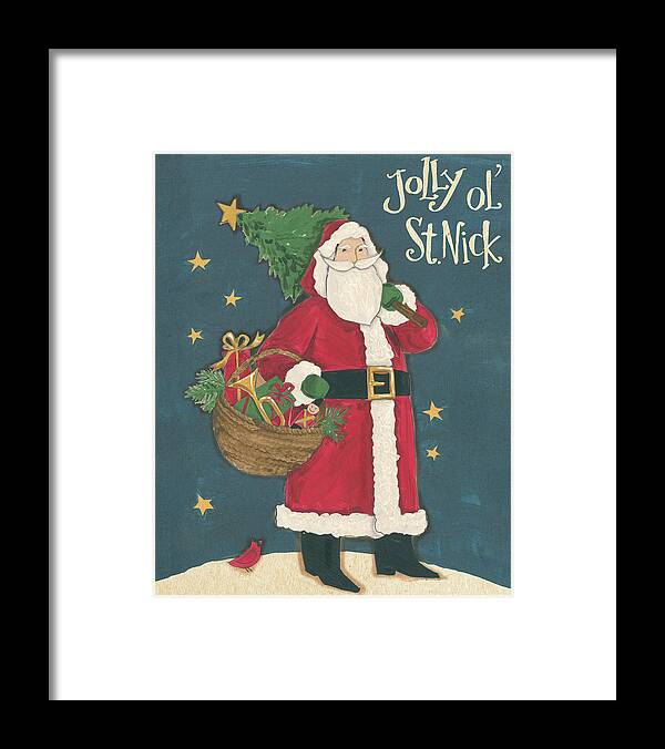 Bird Framed Print featuring the painting Vintage St.nick IIi by Anne Tavoletti