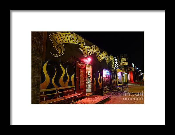 Vintage Tattoo Parlour Framed Print featuring the photograph Vintage Tattoo Parlour by Nina Prommer