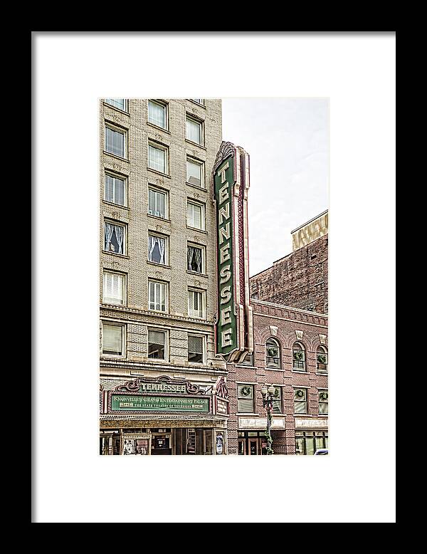 Vintage Framed Print featuring the photograph Vintage Tennessee Theater Sign by Sharon Popek