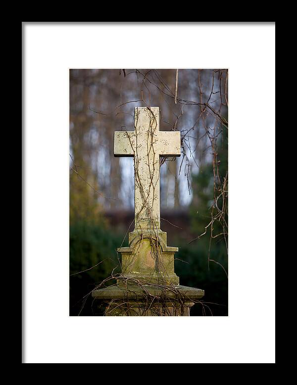 Cross Framed Print featuring the photograph Vintage Tombstone Cross by Artur Bogacki