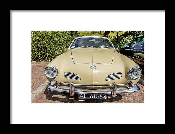 Auto Framed Print featuring the photograph Vintage Volkswagen Karmann Ghia from 1970 by Patricia Hofmeester