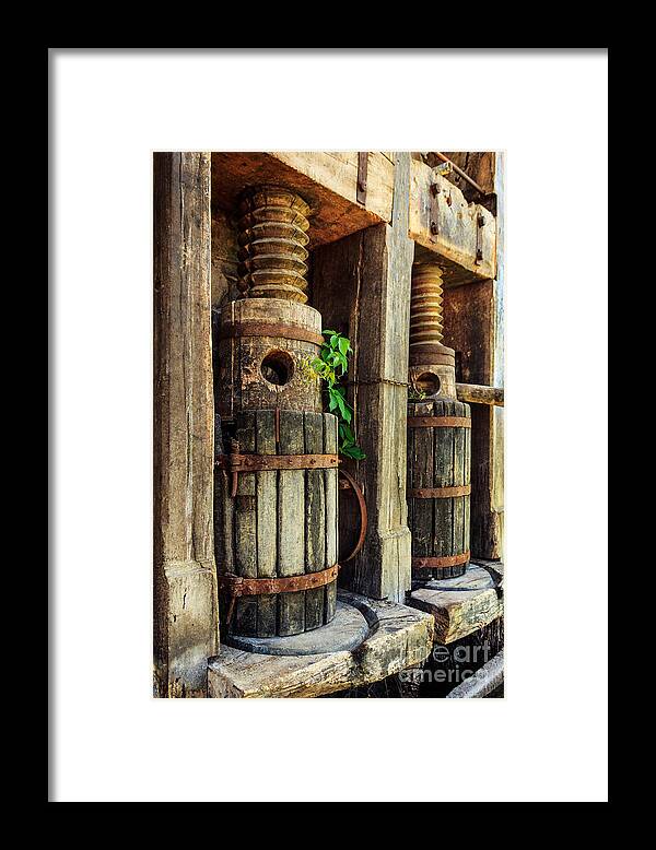 Wine Press Framed Print featuring the photograph Vintage Wine Press by James Eddy