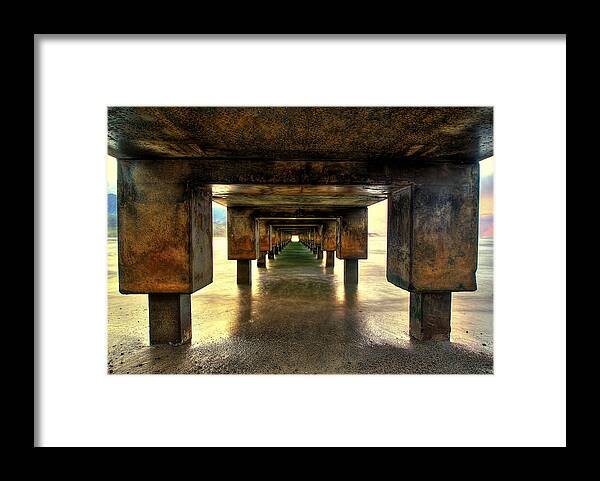 Hanalei Pier Framed Print featuring the photograph Vintaged Hanalei Pier by Ryan Smith