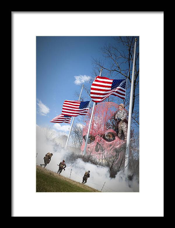 Violence Framed Print featuring the photograph Violence USA by Nancy Strahinic