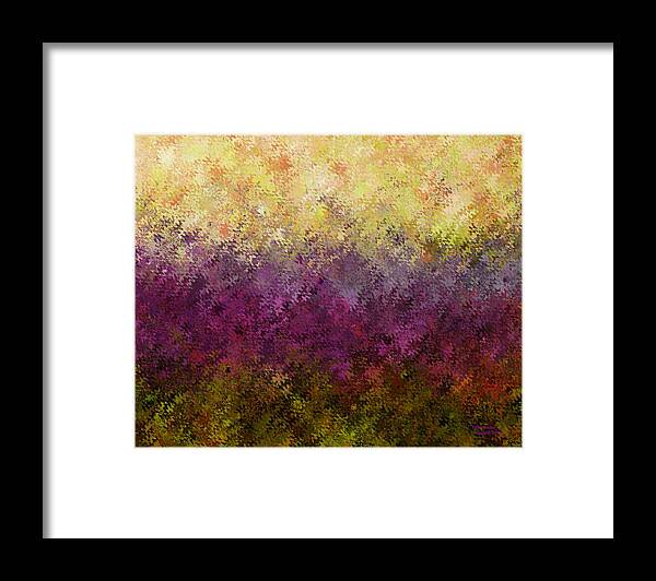 Abstract Framed Print featuring the painting Violet Garden by David K Small