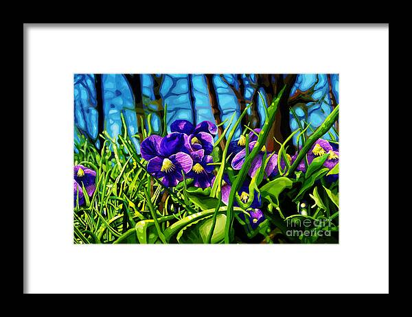Violets Framed Print featuring the painting Violet Window by Jackie Case