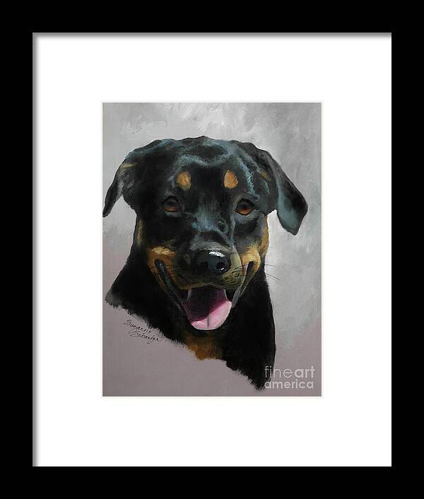 Rottie Framed Print featuring the painting Violetta by Suzanne Schaefer