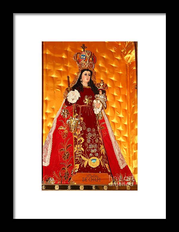 Peru Framed Print featuring the photograph Virgen de Chapi Arequipa Peru by James Brunker