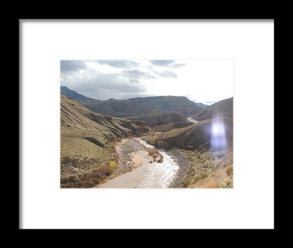 This Is A View Of Virgin River Gorge Framed Print featuring the photograph Virgin River Gorge AZ 2126 by Andrew Chambers