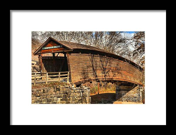 Humpback Covered Bridge Framed Print featuring the photograph Virginia Humpback Bridge by Adam Jewell