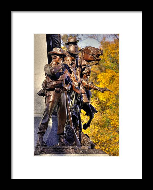 Civil War Framed Print featuring the photograph Virginia to Her Sons at Gettysburg - War Fighters - Band of Brothers 1A by Michael Mazaika