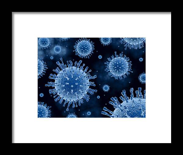 Pathogen Framed Print featuring the photograph Virus by Olena_T