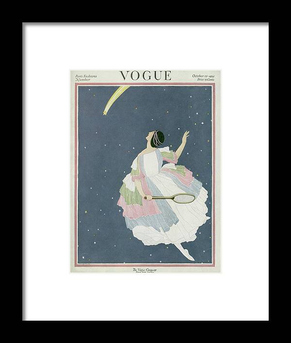 Illustration Framed Print featuring the photograph Vogue Cover Featuring A Woman Flying by George Wolfe Plank