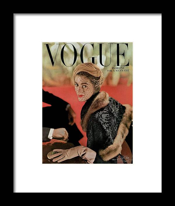 Fashion Framed Print featuring the photograph Vogue Cover Featuring Carmen Dell'orefice by John Rawlings