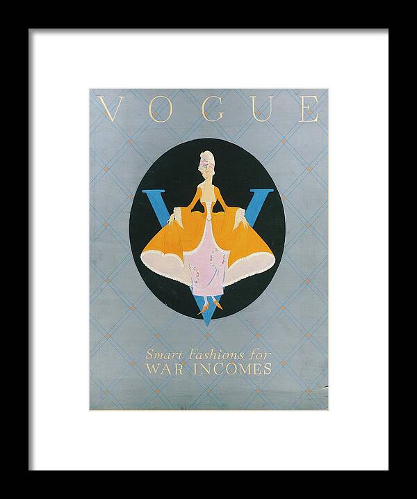 Fashion Framed Print featuring the digital art Vogue Cover Illustration Of A Woman In An Orange by Dorothy Edinger
