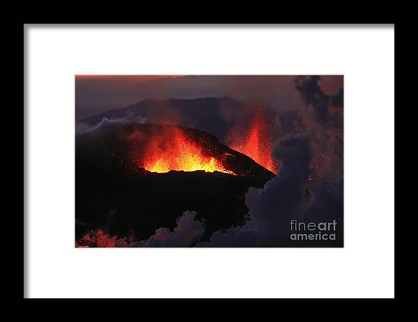 Sunset Framed Print featuring the photograph Volcanic Eruptions by Gunnar Orn Arnason