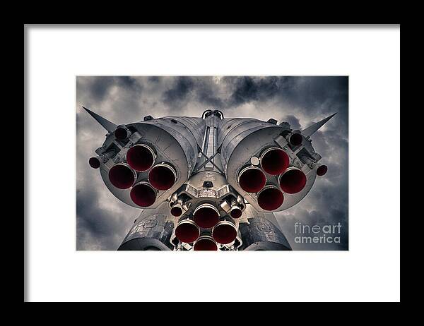 Afterburner Framed Print featuring the photograph Vostok rocket engine by Stelios Kleanthous