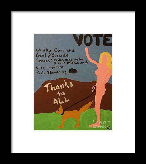 Quirky.com Framed Print featuring the painting Vote by Erika Jean Chamberlin