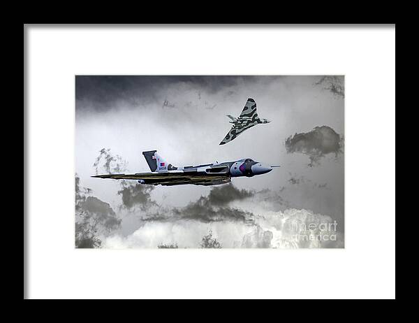 Avro Vulcan Bomber Framed Print featuring the digital art Vulcan Wingman by Airpower Art
