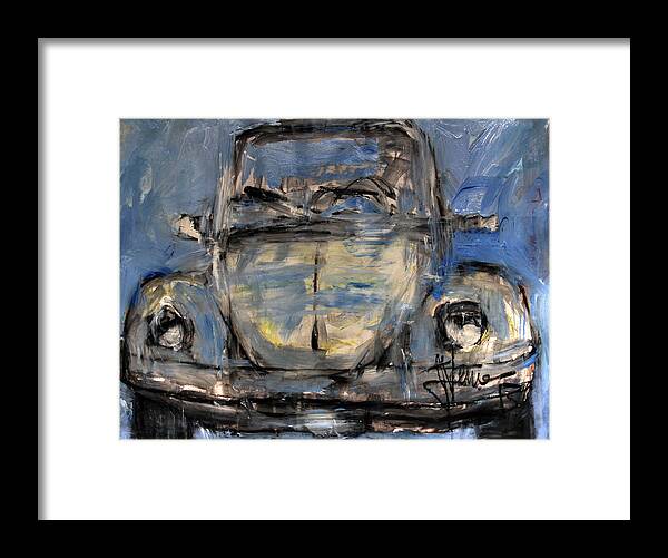 Car Framed Print featuring the painting VW Bug by Jim Vance