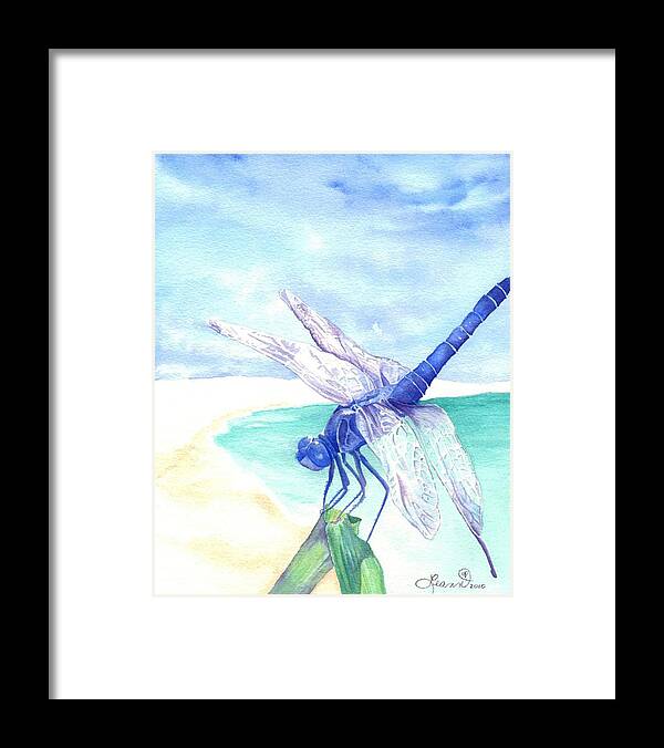 Dragonfly Framed Print featuring the painting Wa-da-du-ga by Leann Vineyard Cooper