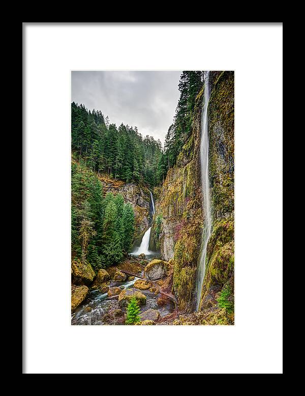 Brian Bonham Framed Print featuring the photograph Wahclella Falls by Brian Bonham