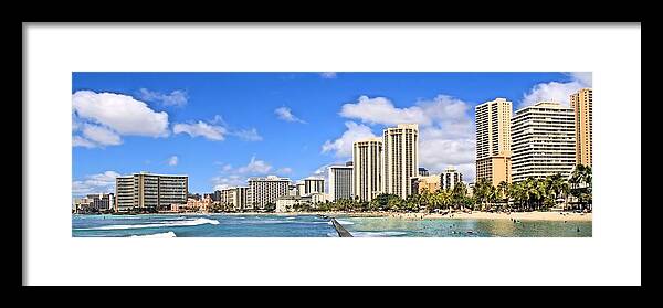 Oahu Framed Print featuring the photograph Waikiki Beach Hawaii by DJ Florek