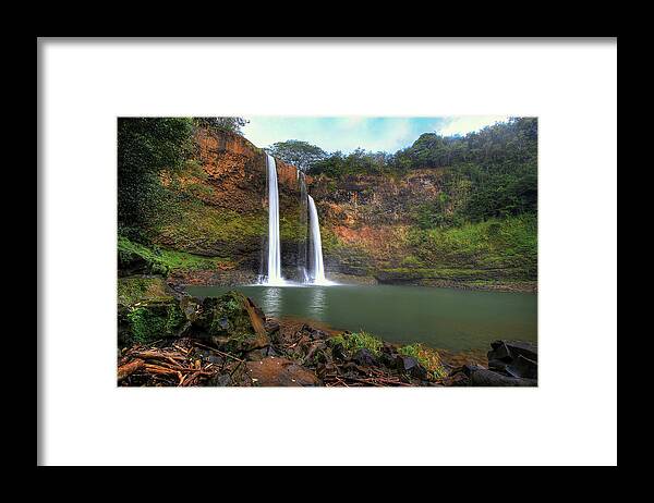 Wailua Falls Framed Print featuring the photograph Wailua Falls by Ryan Smith