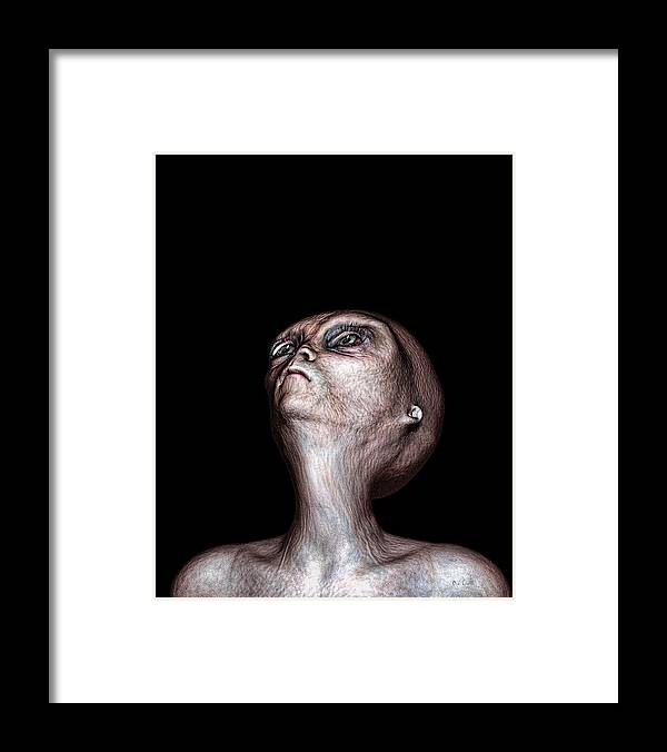  Alien Abduction Framed Print featuring the digital art Waiting by Bob Orsillo