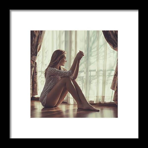 Portrait Framed Print featuring the photograph Waiting For Love by 